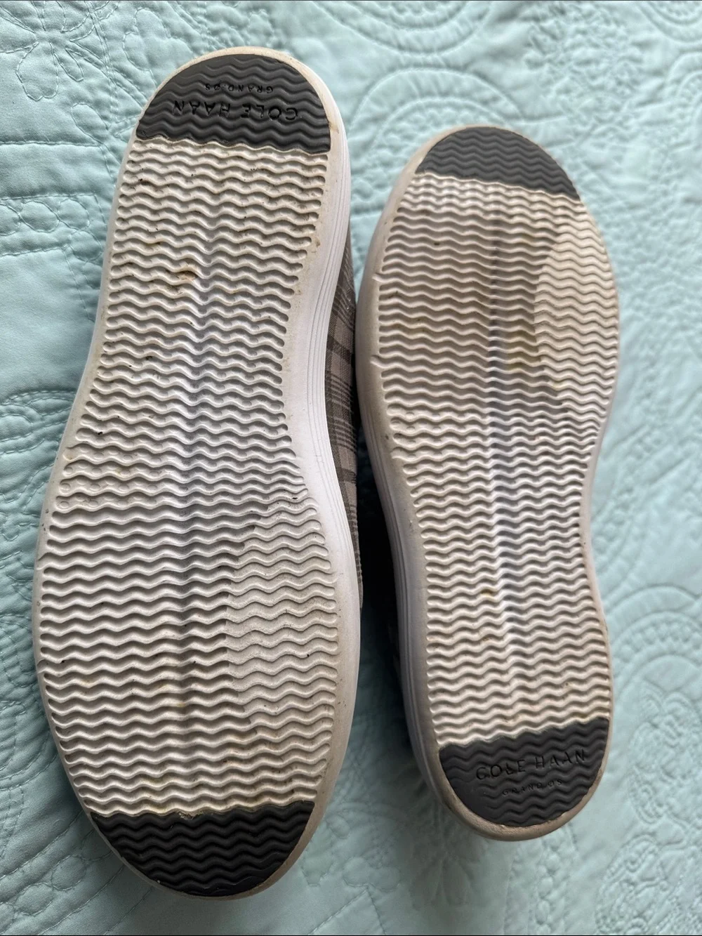 Cole Haan Women’s Metallic Silver Plaid Sneakers - Grand Crosscourt